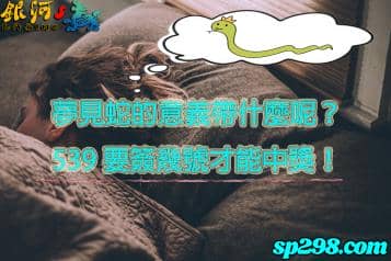 夢到蛇號碼539能讓你大發財？還是內有什麼隱情呢？
