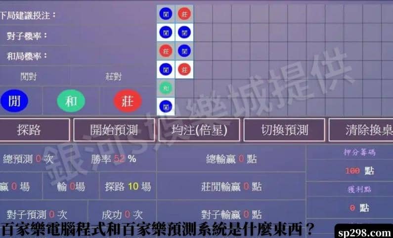 百家樂電腦程式和百家樂預測系統是什麼東西？